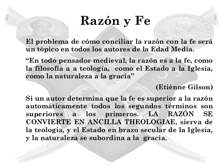 RAZÓN Y FE EN LA EDAD MEDIA SIGLOS IXIV