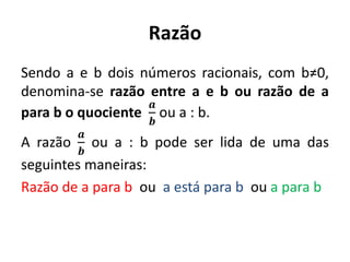 Modelo Razão Razão e Proporção e grandezas e medidas e proporcionalidade | PPTX
