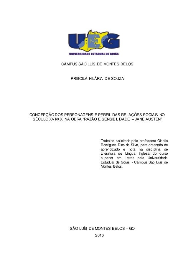 Concepção dos personagens e perfil das relações sociais
