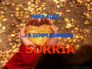 PARE AQUI... ... E SIMPLESMENTE SORRIA . 