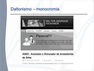 Daltonismo – monocromia 