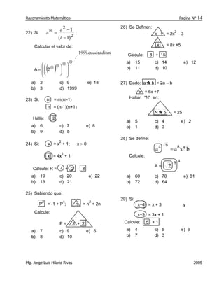 -XOLRHVHOQLxRPiVDOWRGHODXODHQ
OD PLVPD DXOD 6DPXHO HVPiVDOWR
TXH7LWRPiVEDMRTXH0DULR
¢XiOHV GH ODV DILUPDFLRQHV VRQ
FRUUHFWDV
, 6DPXHO 7LWR  0DULR VRQ PiV
EDMRVTXH-XOLR
,, -XOLRHVPiVDOWRTXH0DULRPiV
EDMRTXH7LWR
,,, 7LWRHVPiVEDMRTXHWRGRV
D 
