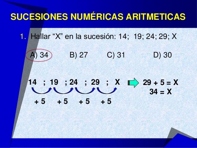 Razonamiento matematico (sucesiones) distintos tipos de