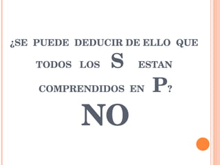 ¿SE  PUEDE  DEDUCIR DE ELLO  QUE  TODOS  LOS  S   ESTAN  COMPRENDIDOS  EN  P ? NO 