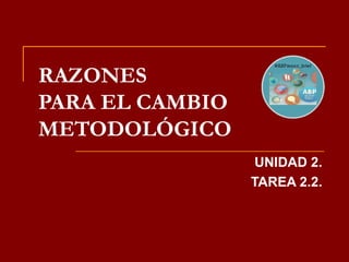 RAZONES
PARA EL CAMBIO
METODOLÓGICO
UNIDAD 2.
TAREA 2.2.
 