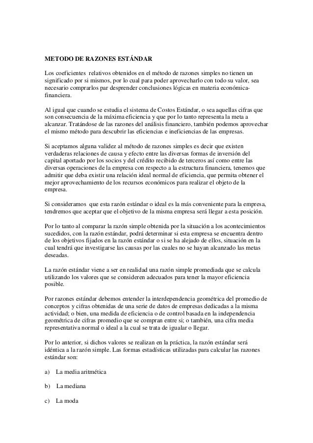Razones estándar