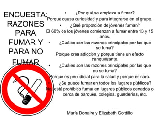 Razones para fumar y para no fumar