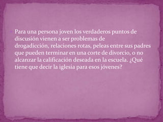Razones porque los jovenes dejan la iglesia | PPTX