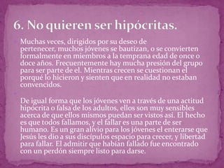 Razones porque los jovenes dejan la iglesia | PPTX