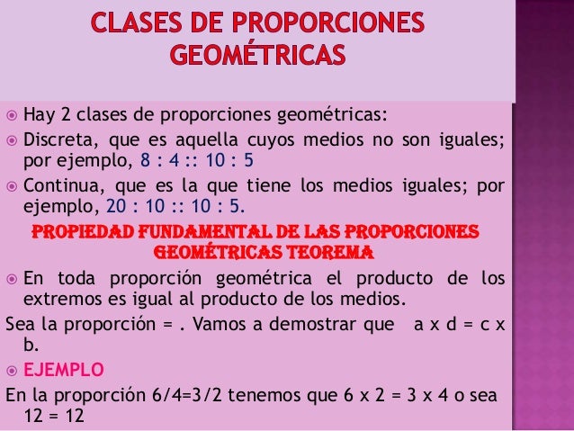 Razones y proporciones... proporcionalidad geometrica