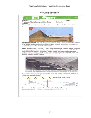 Razones y Proporciones y su conexión con otras áreas
35
ACTIVIDAD HISTÓRICA
 