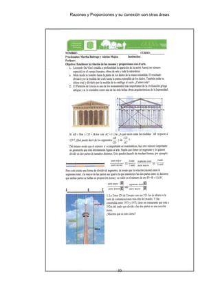 Razones y Proporciones y su conexión con otras áreas
40
 