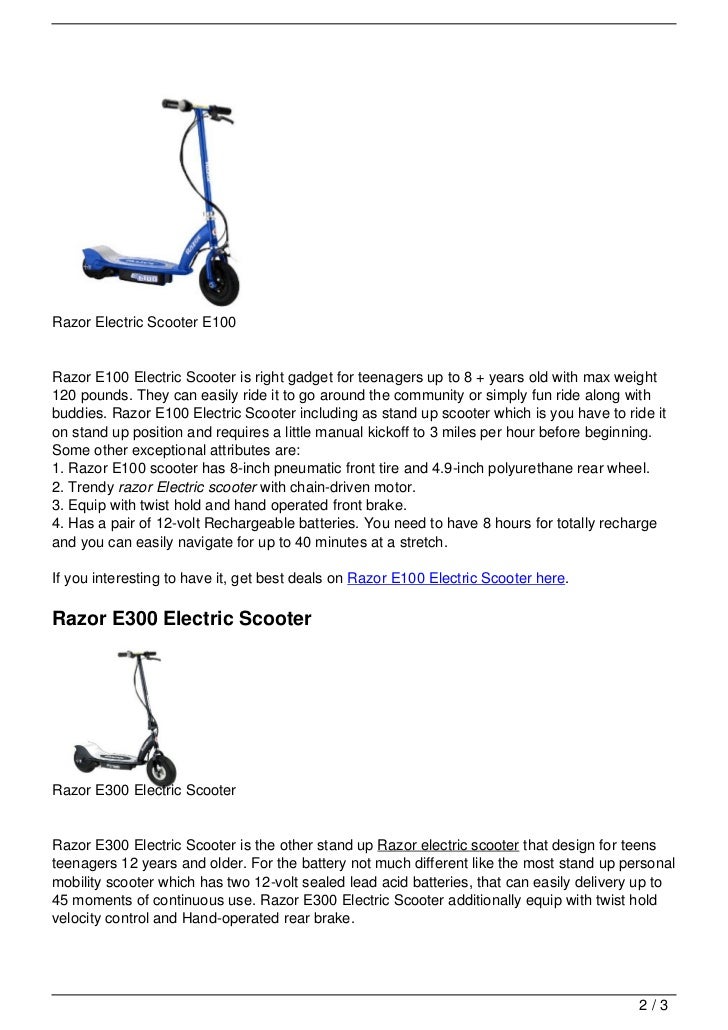 Razor Electric Scooter models Review
