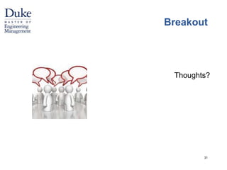 Breakout 
Thoughts? 
31 

