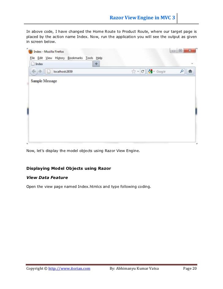 Razor View Engine in MVC 3 by