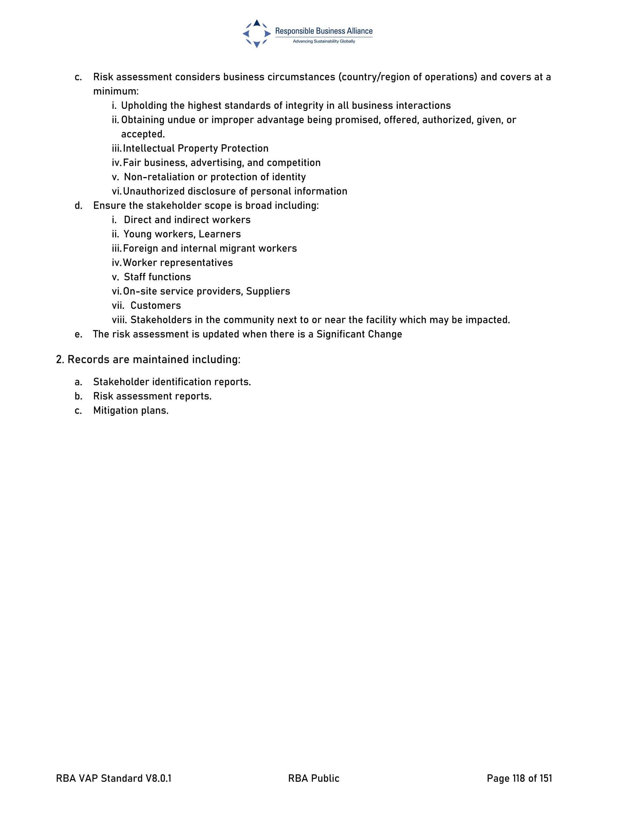 RBA-VAP-Standard Responsible Business Alliance Code of Conduct v8.0 | PDF