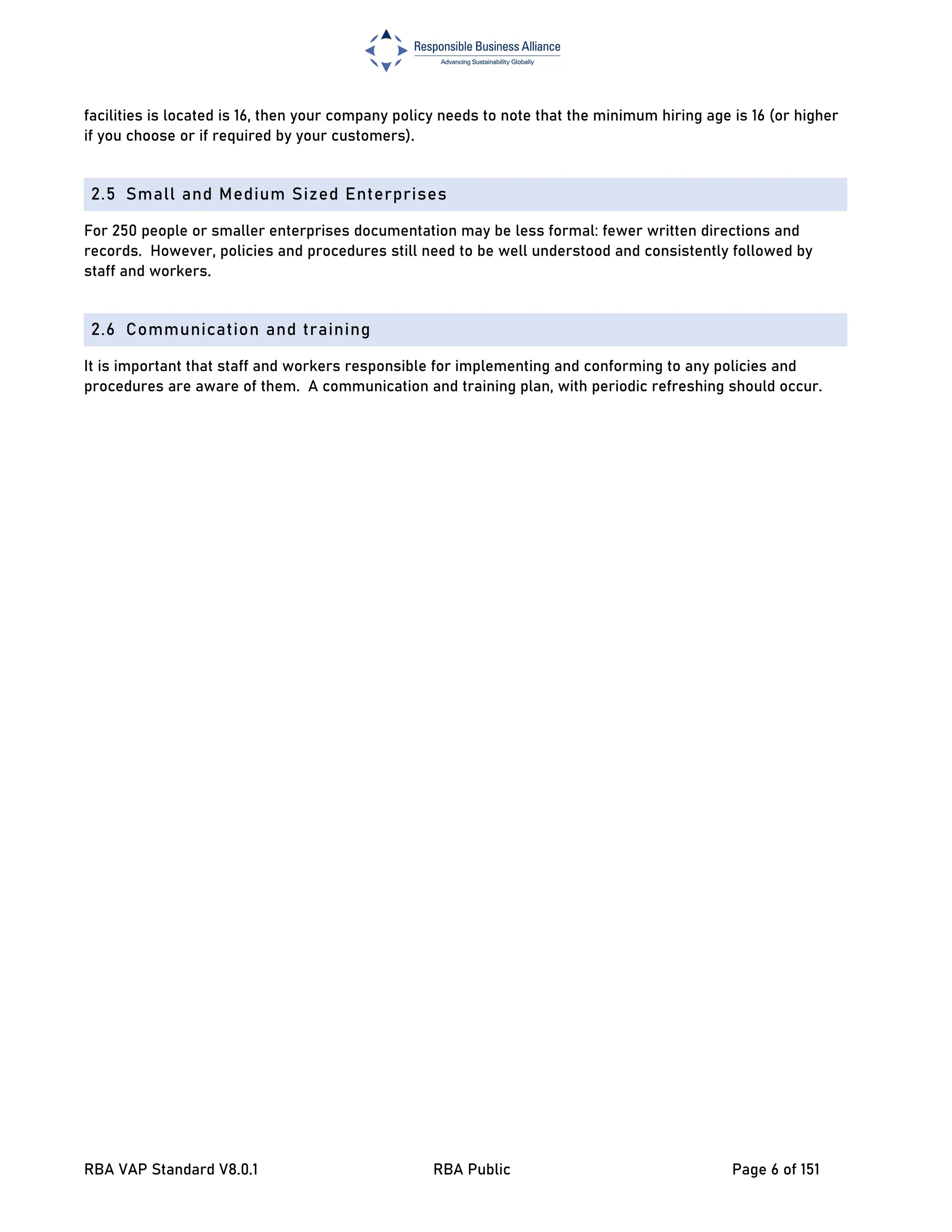 RBA-VAP-Standard Responsible Business Alliance Code of Conduct v8.0 | PDF