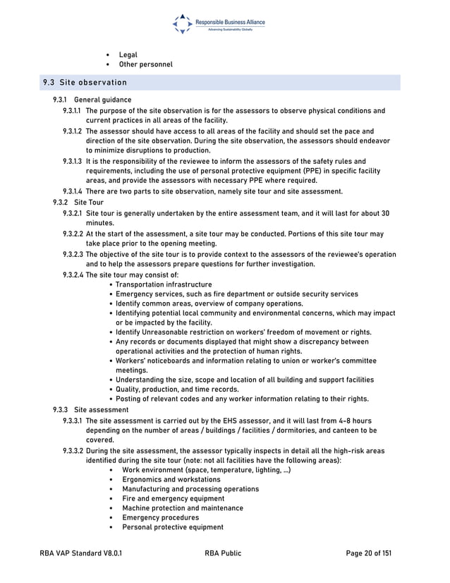 RBA-VAP-Standard Responsible Business Alliance Code of Conduct v8.0 | PDF