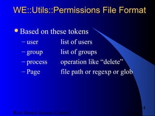 Role based access control | PPT