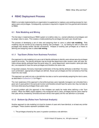 RBAC: What, Why and How?
4 RBAC Deployment Process
RBAC is normally implemented by an organization to supplement or replac...