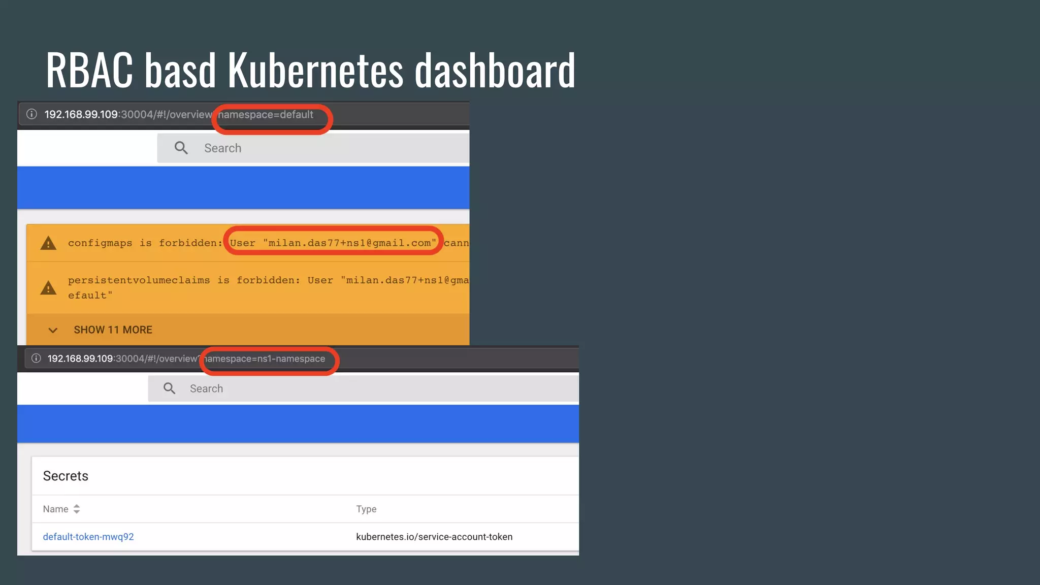 RBAC basd Kubernetes dashboard
 