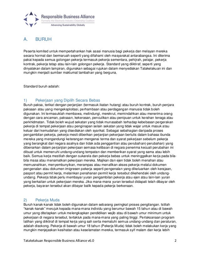 Rba Code Of Conduct 6 0 Malay