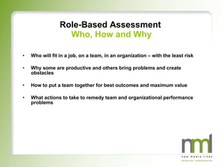 Role-Based Assessment  Who, How and Why ,[object Object],[object Object],[object Object],[object Object]