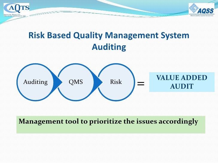 Risk Based Quality Management System Auditing