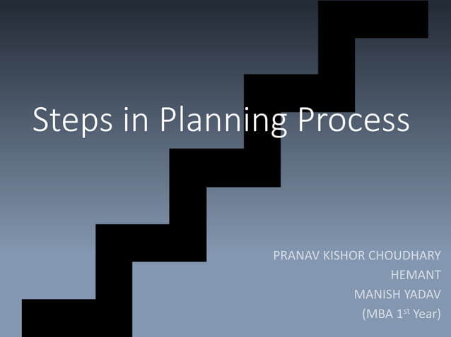 Steps in Planning Process | PPT