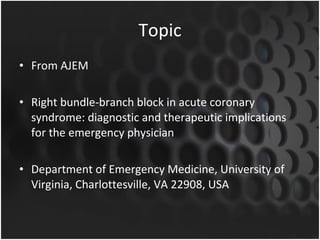 RBBB with STEMI | PPT