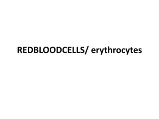 REDBLOODCELLS/ erythrocytes
 