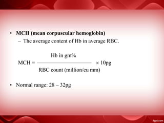 Normal Rate Fo Rbc RBC | PPTX