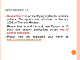 How to Create Academic & Research Identity.ppt