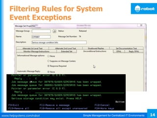 Simple Management for Centralized IT Environments 14
Filtering Rules for System
Event Exceptions
 