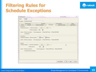 Simple Management for Centralized IT Environments 15
Filtering Rules for
Schedule Exceptions
 