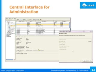 Simple Management for Centralized IT Environments 24
Central Interface for
Administration
 
