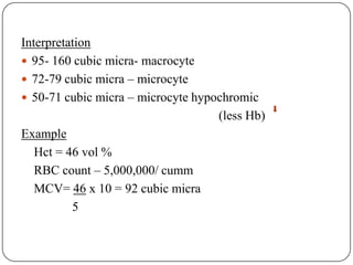Normal Rbc En Micras Rbc method 2 | PPTX
