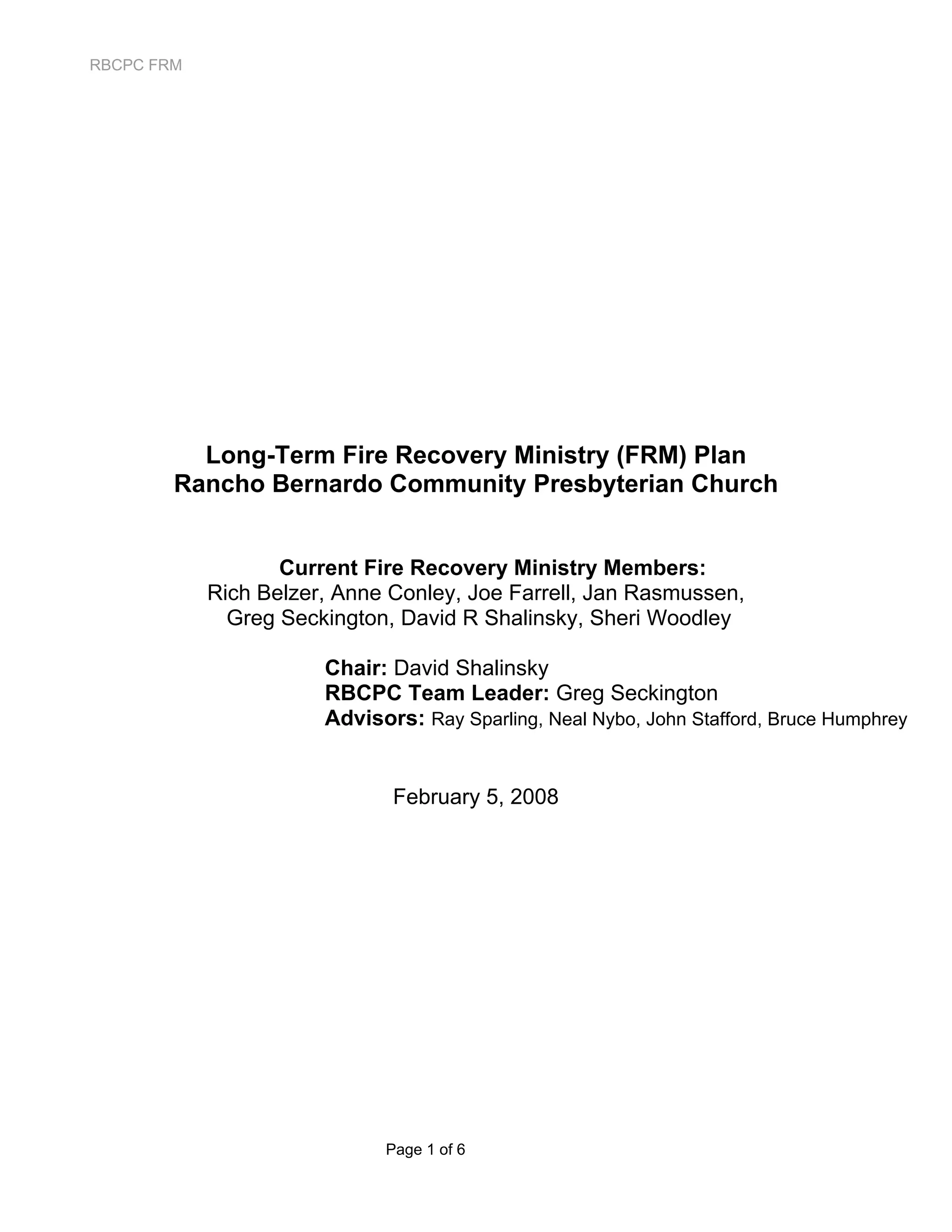 RBCPC (FRM) Long Term Plan pdf | PDF