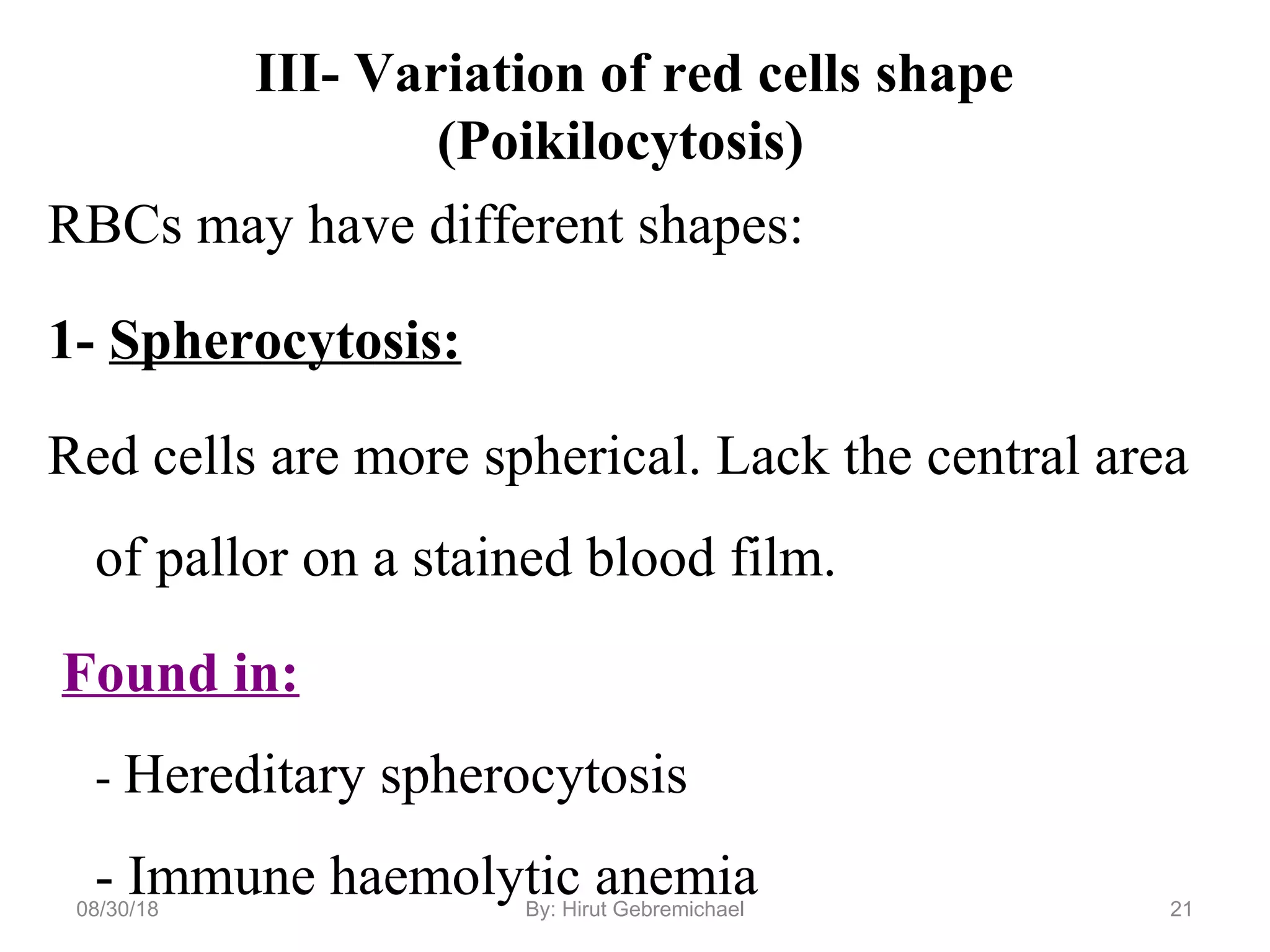 Red Blood Cell disorder | PPT