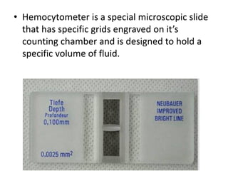 red blood cells counting hemocytometer Laboratory | PDF