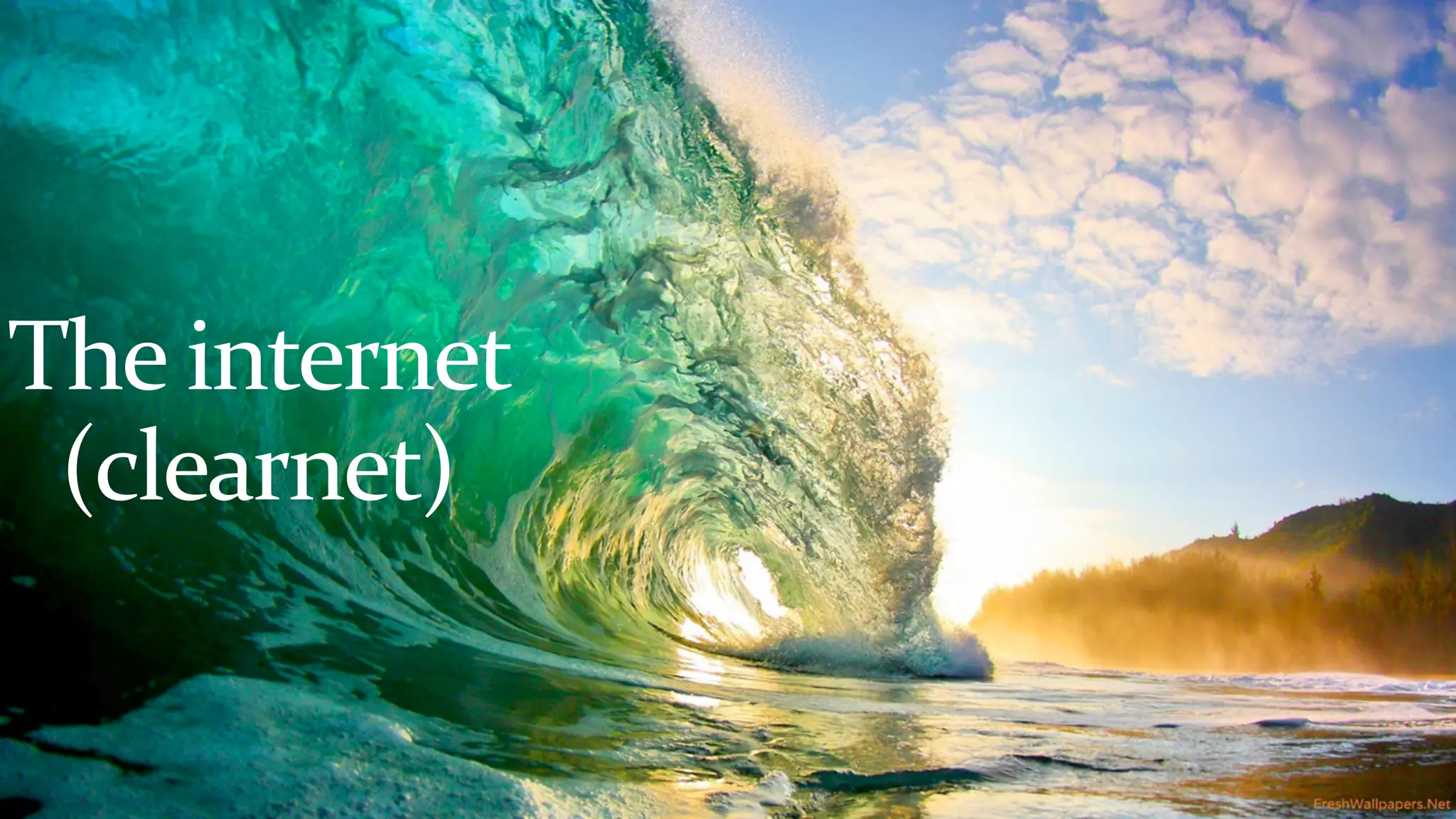 The	internet	
(clearnet)
 