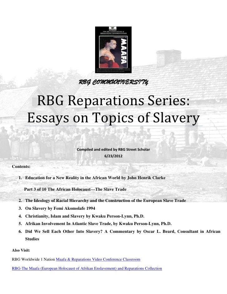 argumentative essay on reparations for slavery