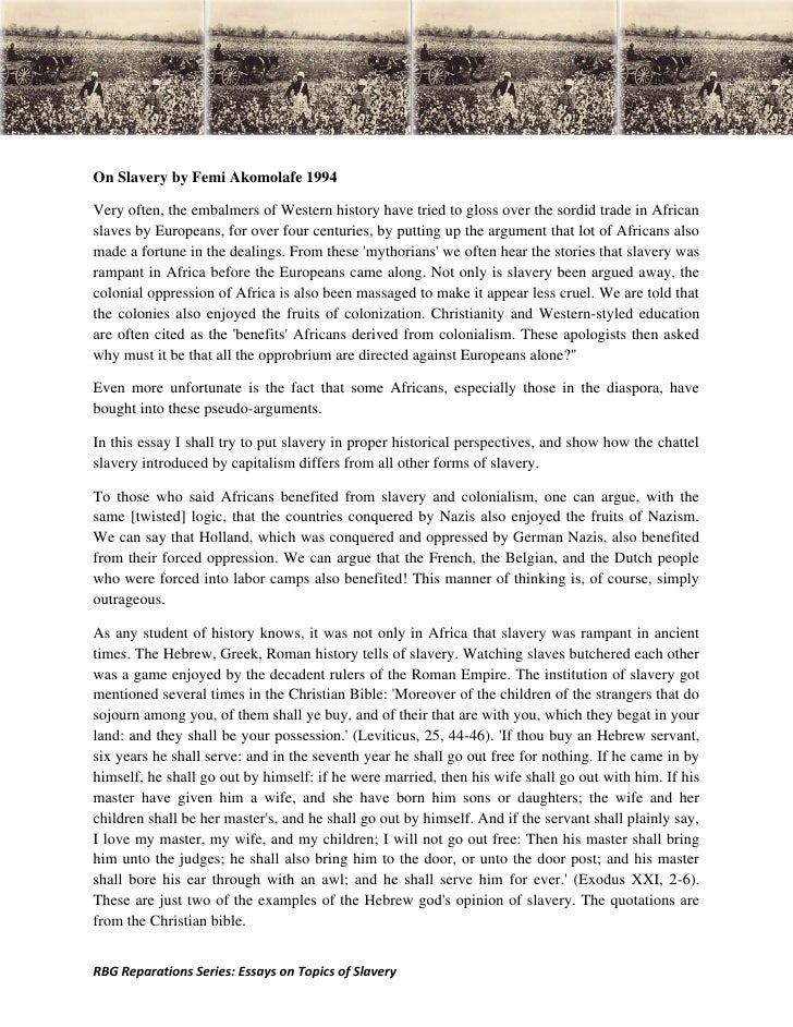 slavery reparation essay