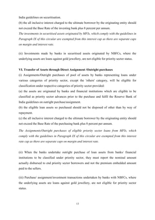 RBI notification of Priority Sector Lending | PDF
