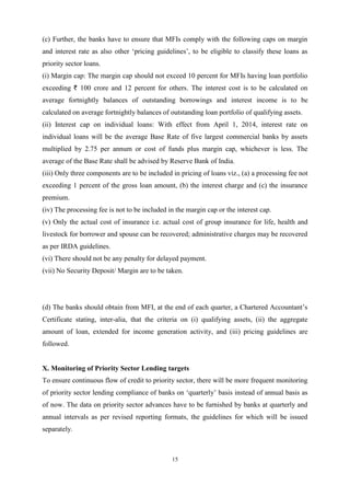 RBI notification of Priority Sector Lending | PDF