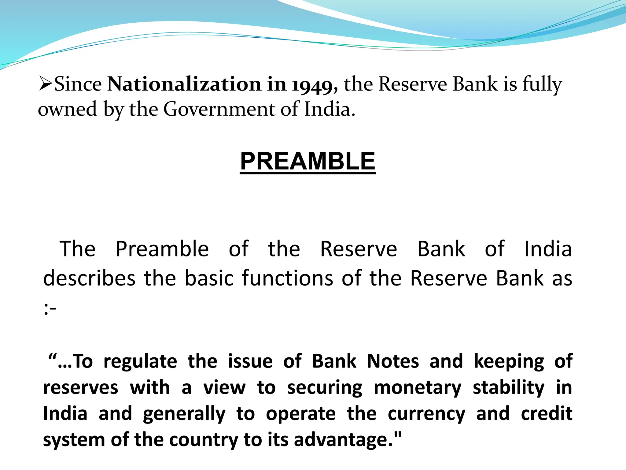 Reserve Bank of India and role in Indian Economy | PPTX