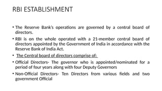 Rbi First Extablished Comprehensive Overview of the Reserve Bank of India Act, 1934 and RBI ...