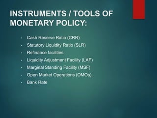 Slr Policy Rbi RBI and Monetary Policy of RBI | PPTX