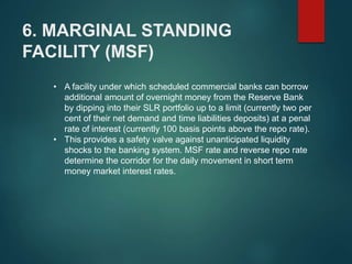 Msf Rate RBI and Monetary Policy of RBI | PPTX