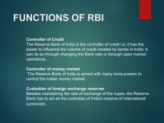 Rbi Credit Control Rates RBI and Monetary Policy of RBI | PPTX